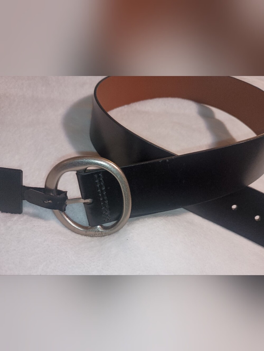 Sam Edelman WIDE LEATHER BELT/Black with Silver Buckel Womens Size M